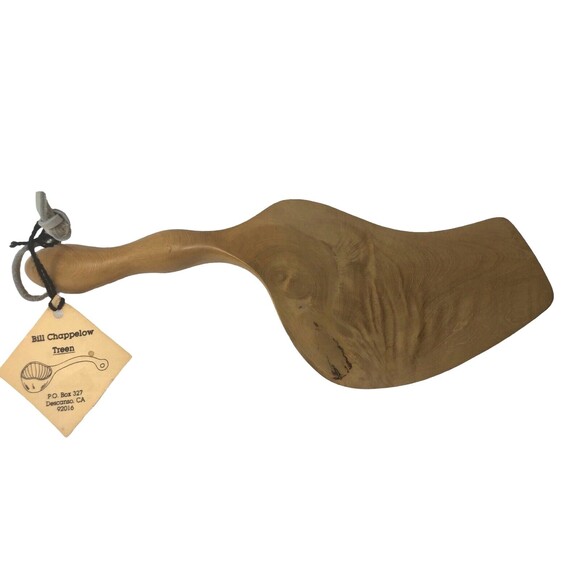 Bill Chappelow Treen Stir Fry Paddle Lemon Wood Handmade Modernist New w/Tags - Picture 1 of 8
